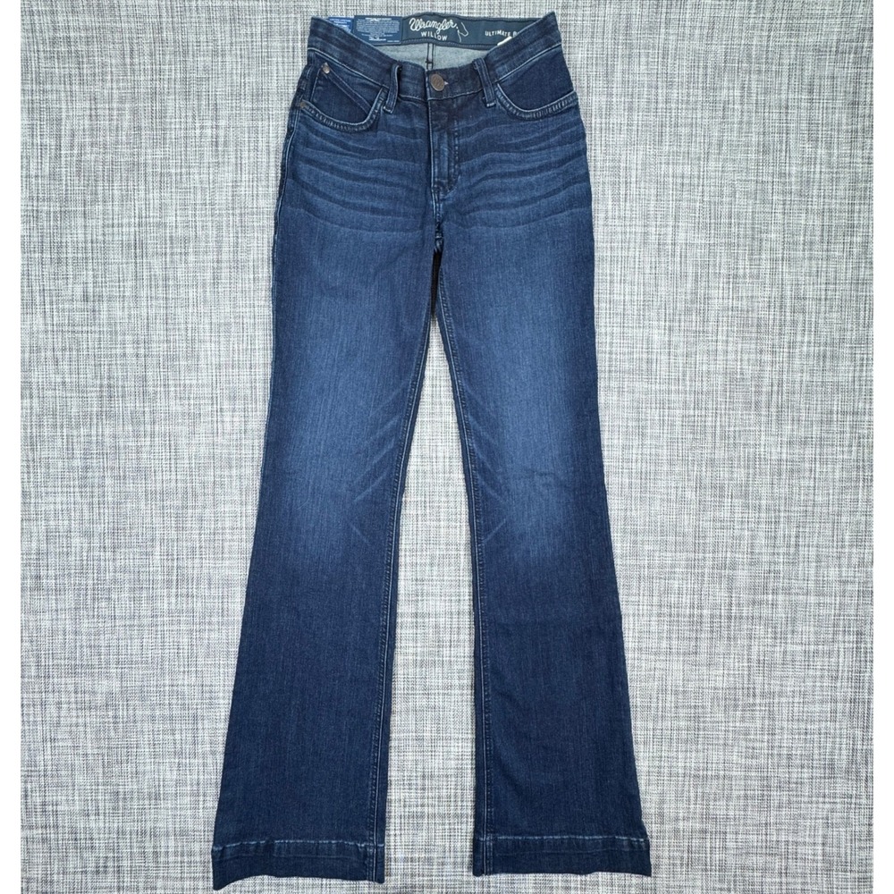 Wrangler Womens Ultimate Riding Jeans Willow Bootcut Dark Wash Denim NWT 26x36